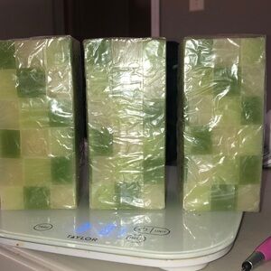 Green wax candles 3 pack New